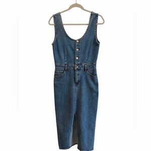 RE Generation Classic Denim Blue Jumper Dress Size Medium Mature Minimalist